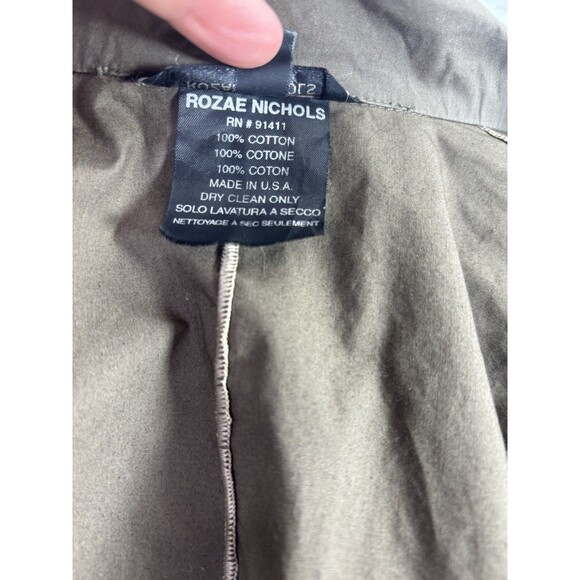 Rozae Nichols 90s Button up shirt top blouse  Artsy Boho sz 4 S USA Taupe Tom - Picture 6 of 16